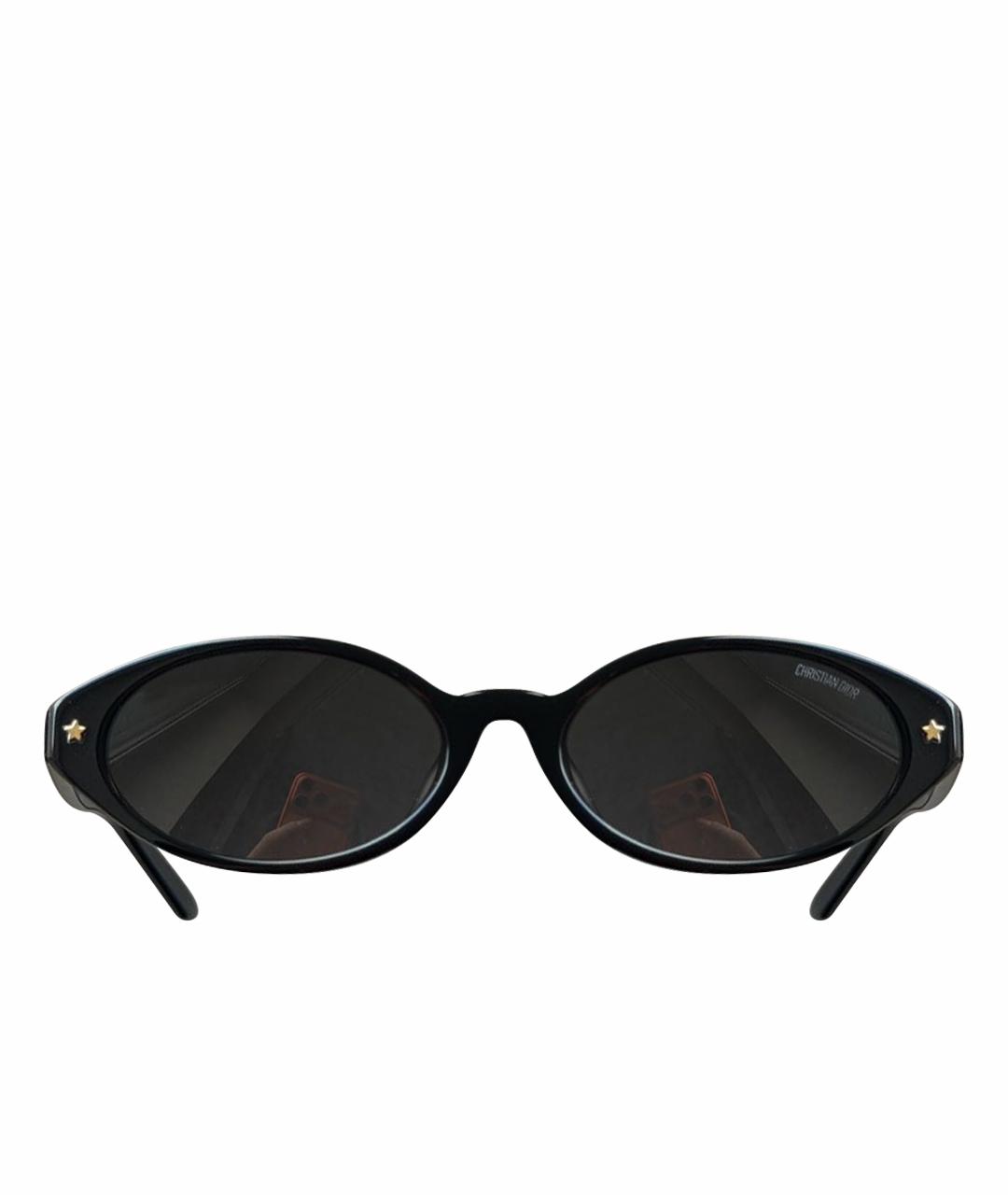 CHRISTIAN DIOR Черные пластиковые солнцезащитные очки, фото 1
