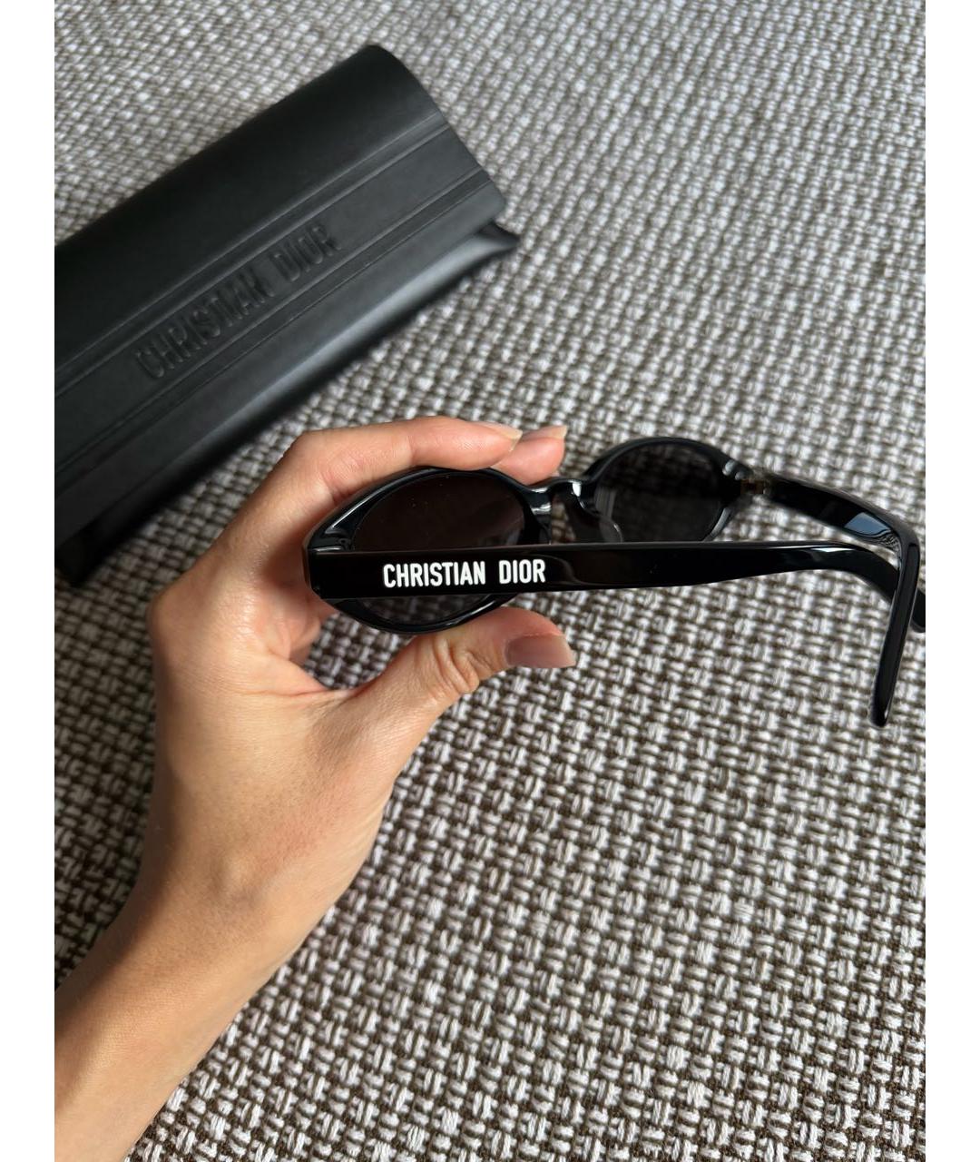 CHRISTIAN DIOR Черные пластиковые солнцезащитные очки, фото 4