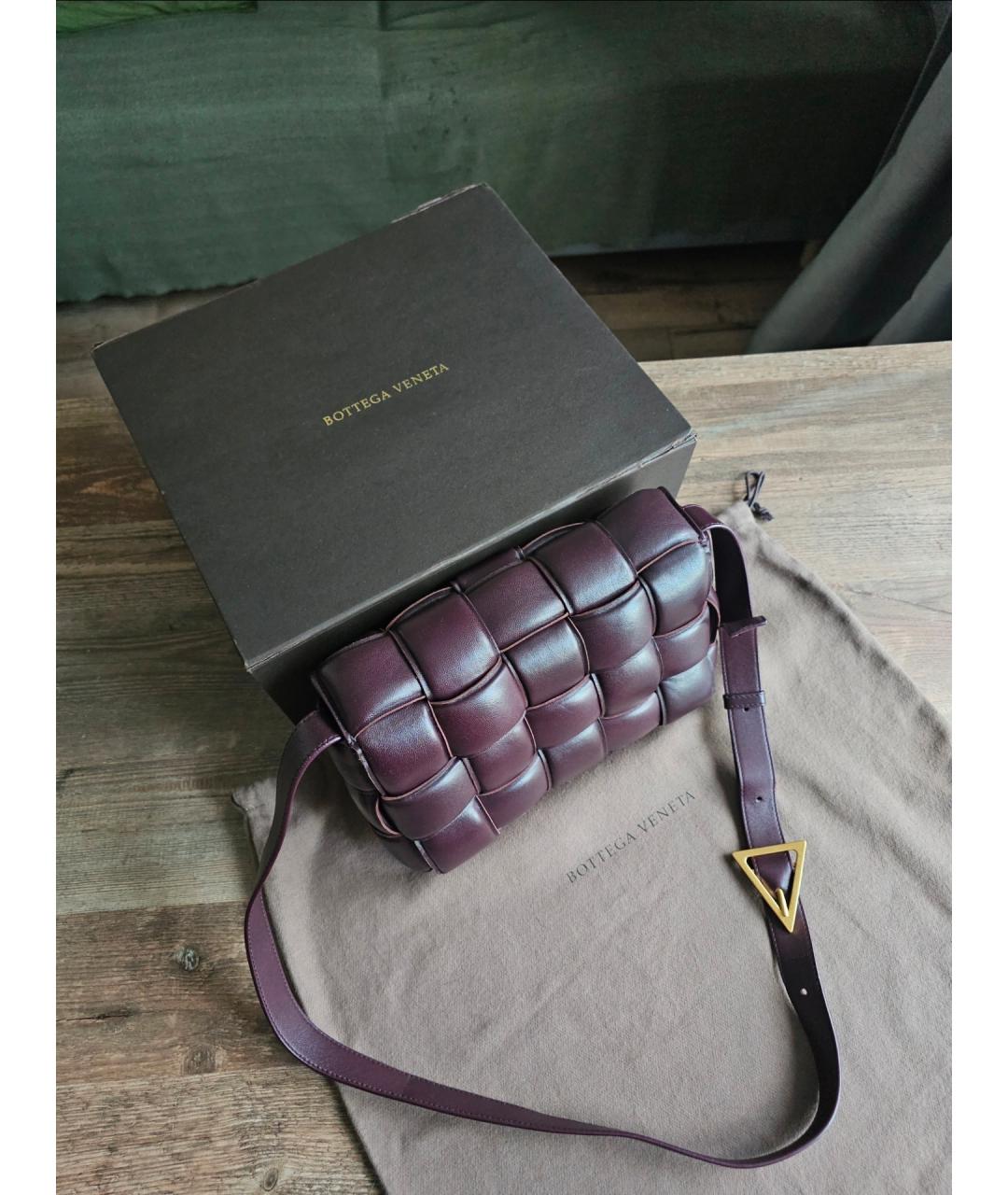 BOTTEGA VENETA Бордовая кожаная сумка через плечо, фото 8