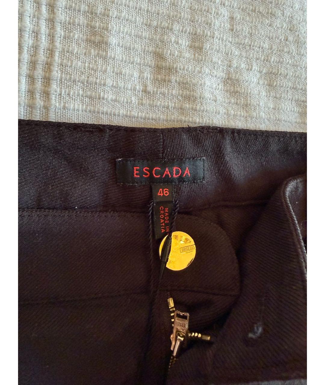 ESCADA Коричневые шерстяные брюки широкие, фото 3