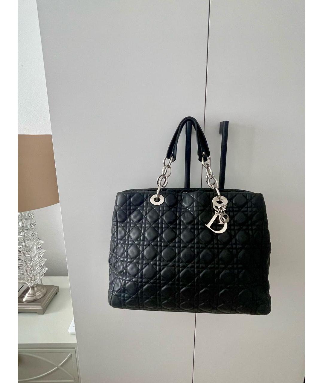 CHRISTIAN DIOR Черная кожаная сумка с короткими ручками, фото 5