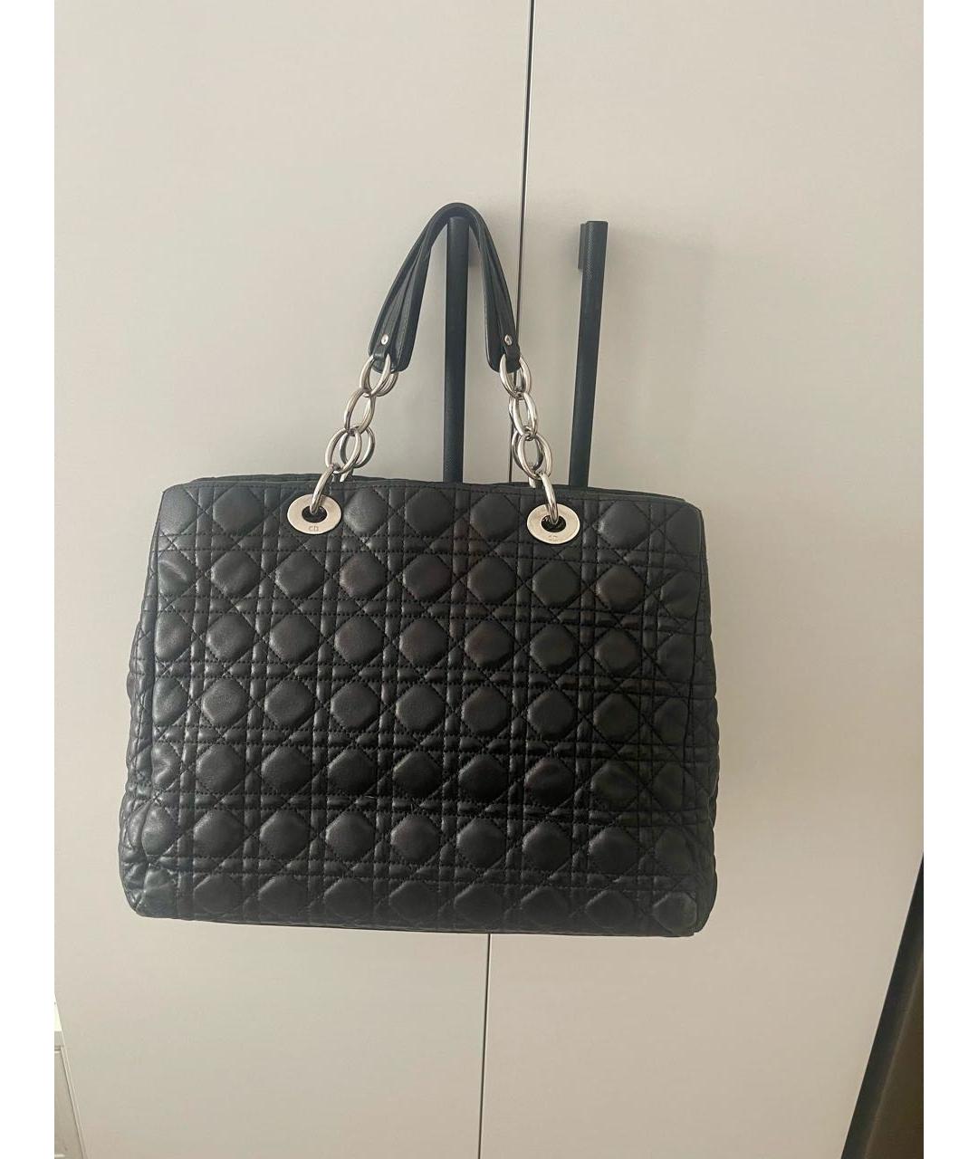 CHRISTIAN DIOR Черная кожаная сумка с короткими ручками, фото 2