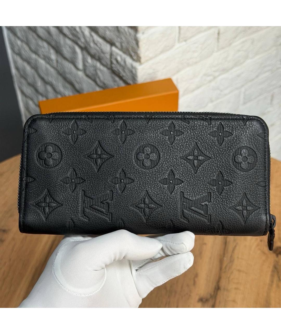 LOUIS VUITTON Черный кожаный кошелек, фото 2