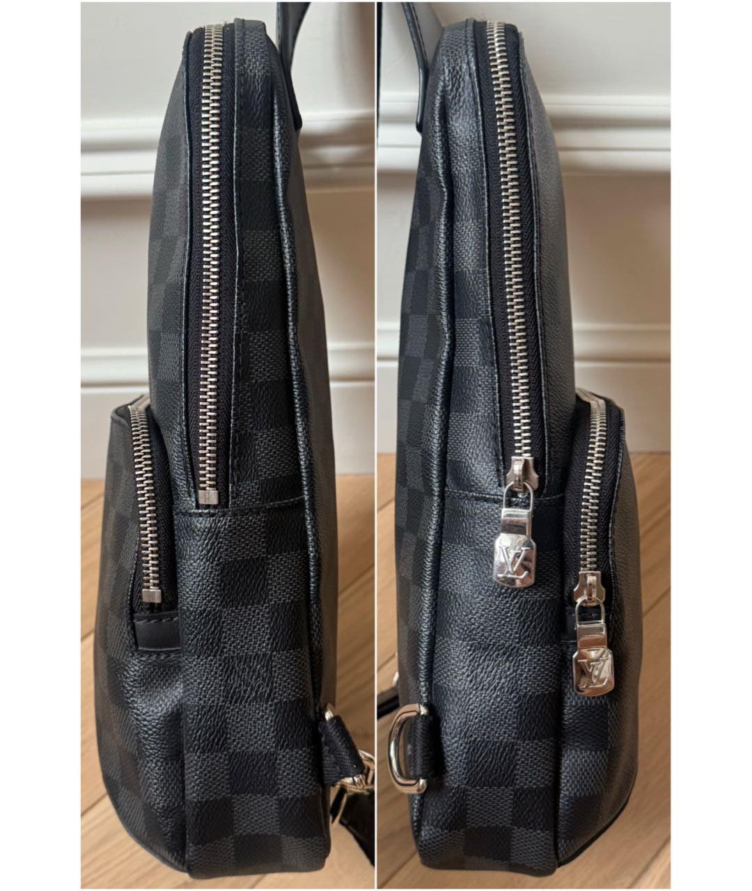 LOUIS VUITTON Черная сумка на плечо из канвы, фото 3