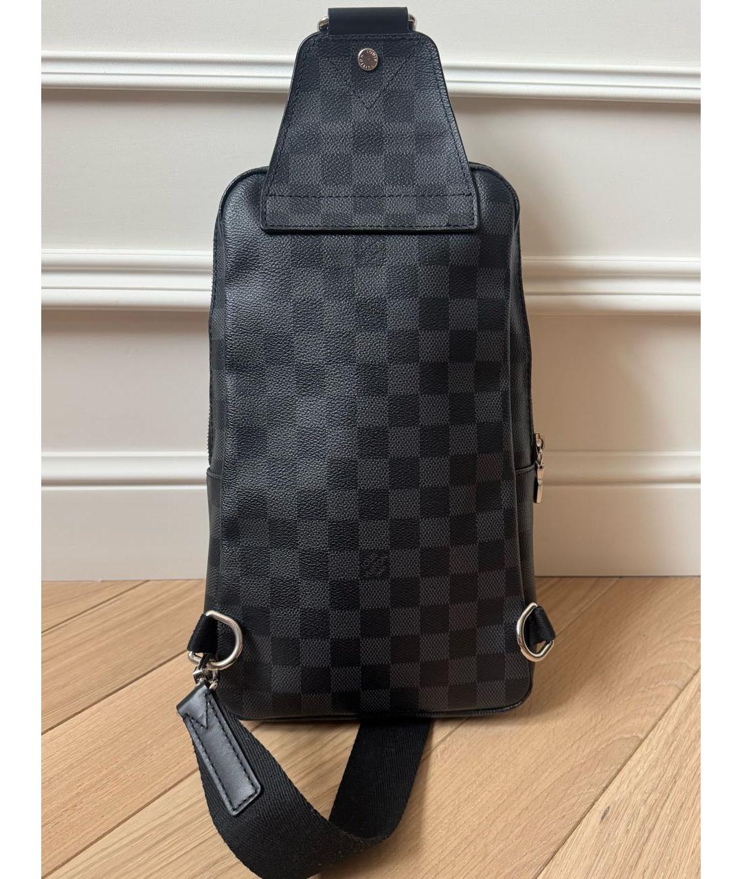 LOUIS VUITTON Черная сумка на плечо из канвы, фото 2