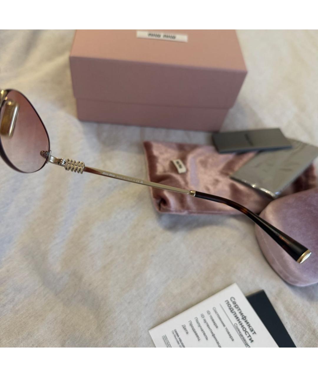 MIU MIU Коралловые металлические солнцезащитные очки, фото 5