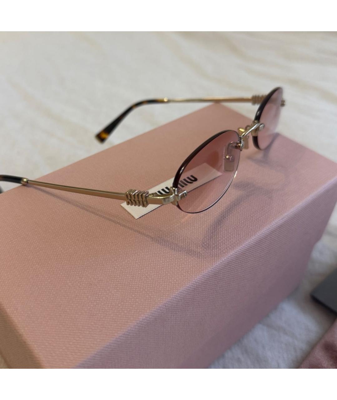 MIU MIU Коралловые металлические солнцезащитные очки, фото 2