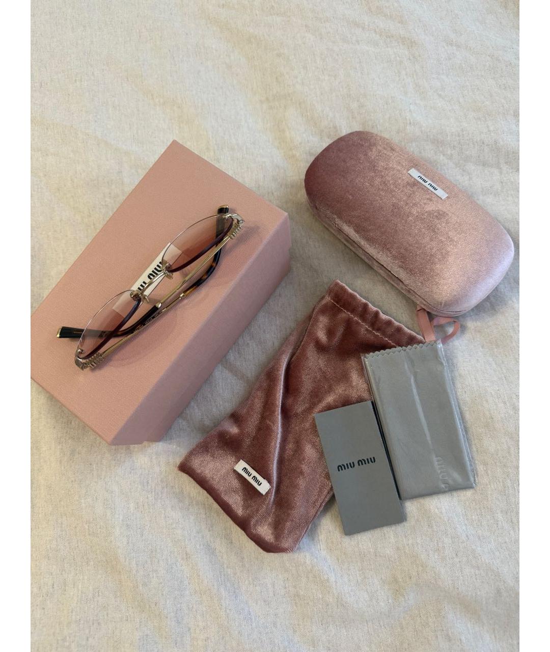 MIU MIU Коралловые металлические солнцезащитные очки, фото 4