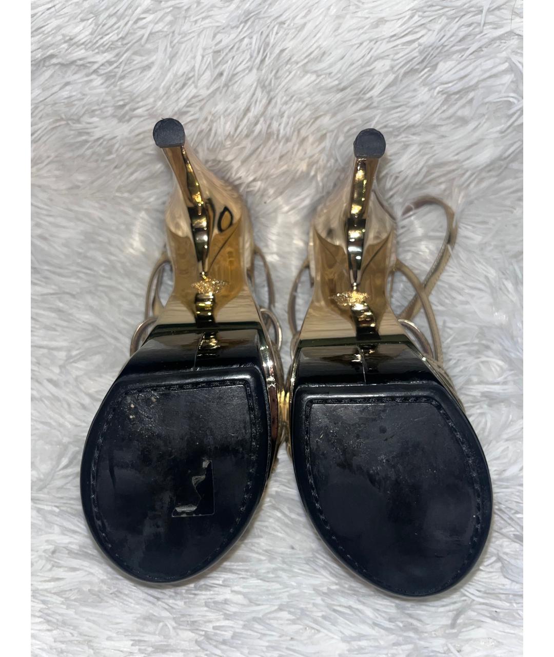 VERSACE Золотые босоножки, фото 6