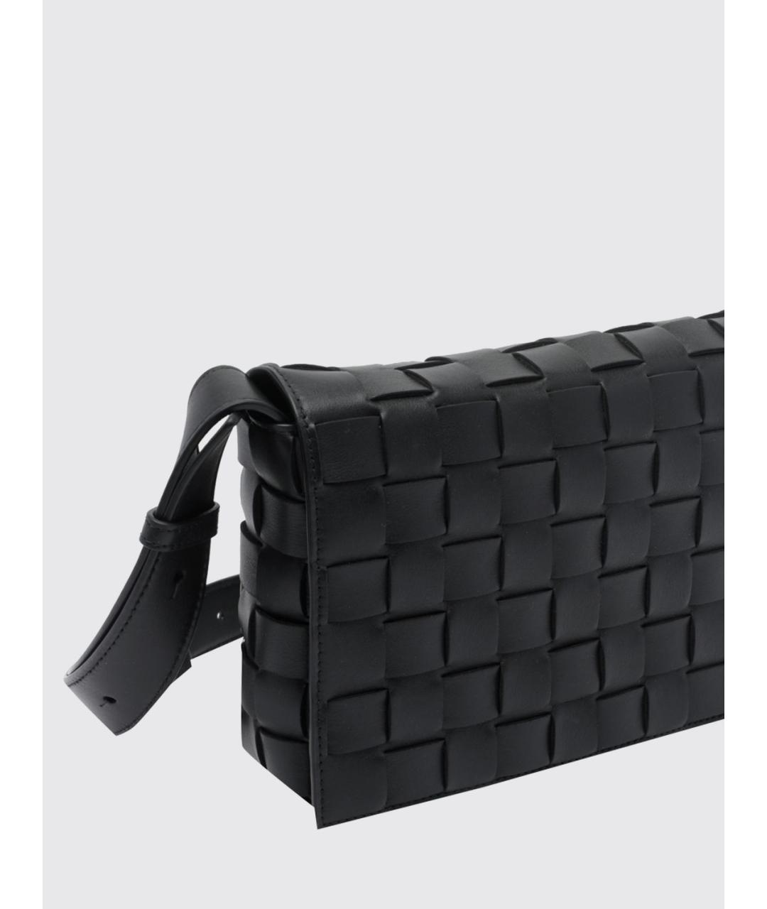 BOTTEGA VENETA Черная кожаная сумка на плечо, фото 3