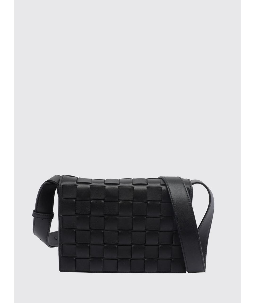 BOTTEGA VENETA Черная кожаная сумка на плечо, фото 4