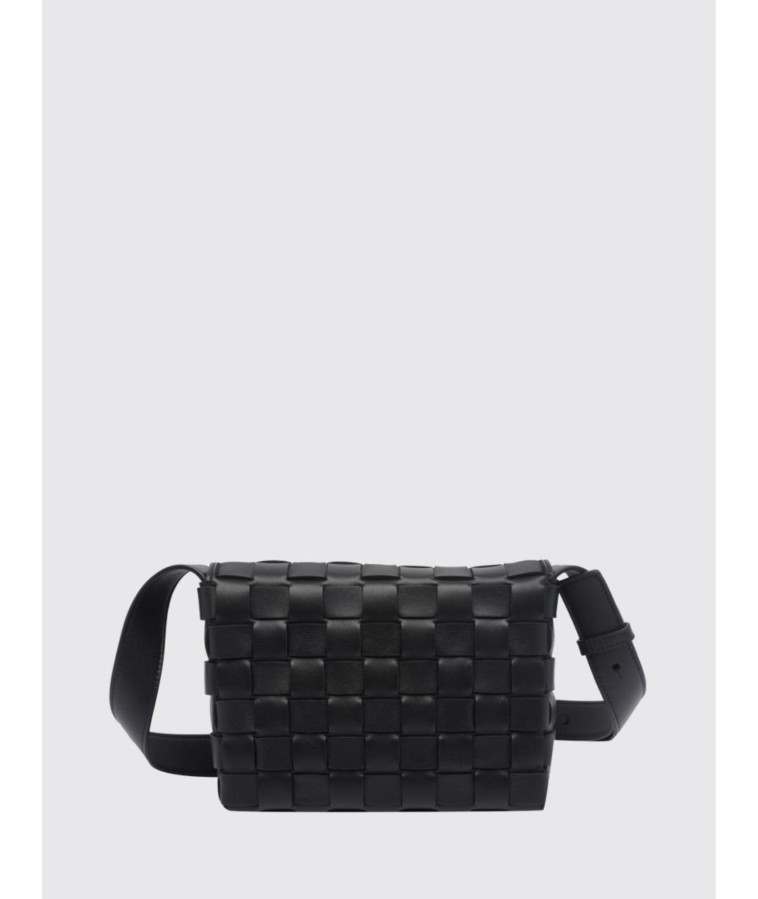 BOTTEGA VENETA Черная кожаная сумка на плечо, фото 2