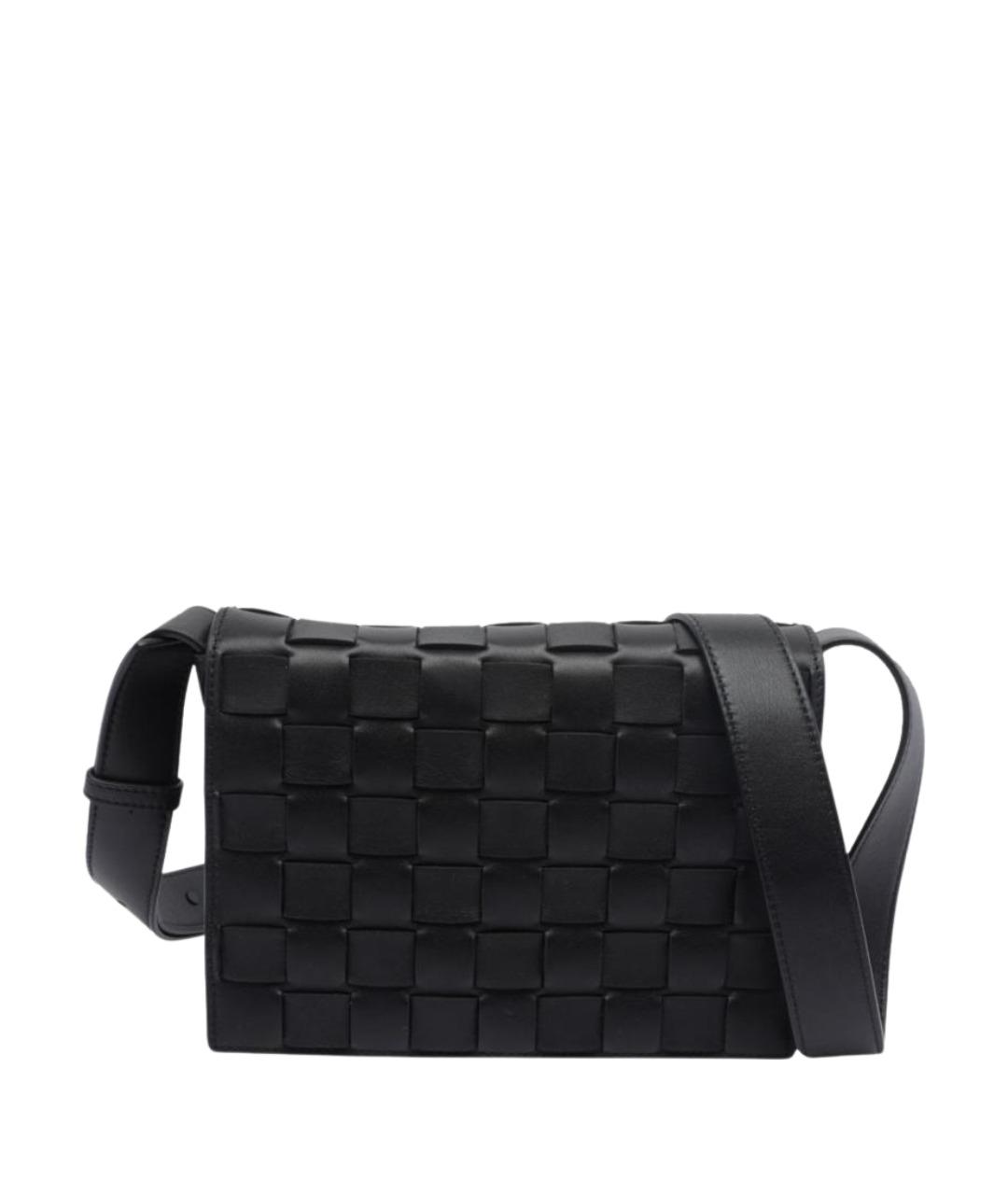BOTTEGA VENETA Черная кожаная сумка на плечо, фото 1