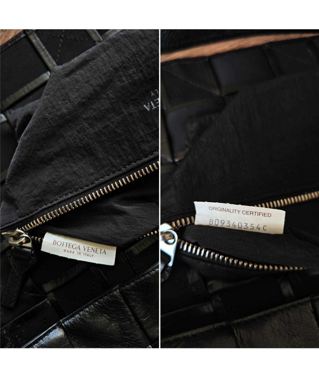 BOTTEGA VENETA Черная кожаная сумка на плечо, фото 3