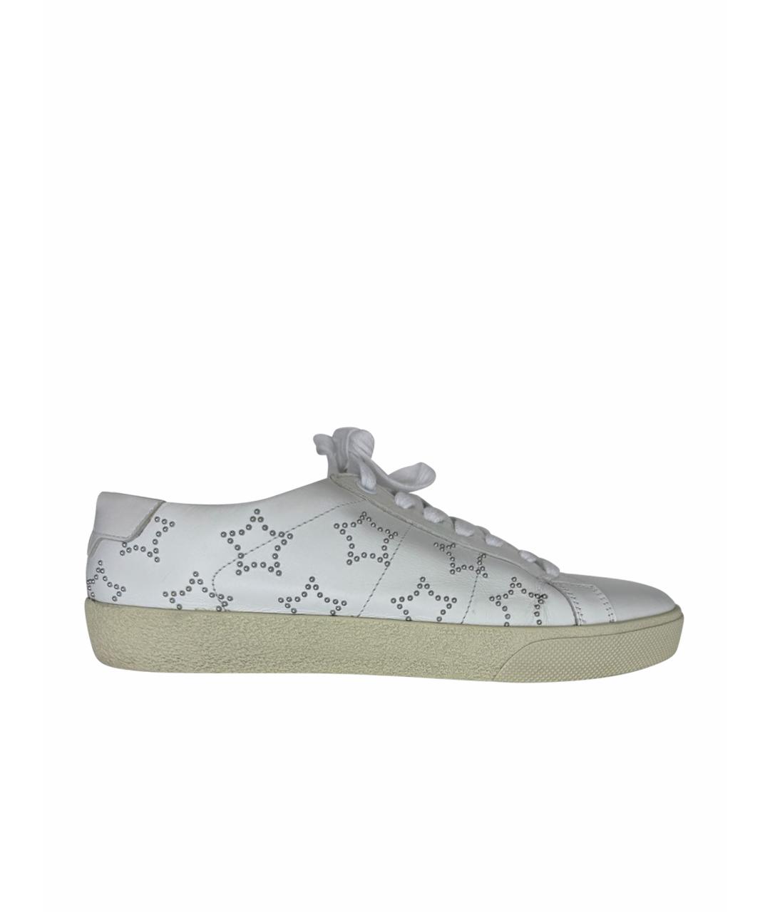 SAINT LAURENT Белые кожаные кеды, фото 1