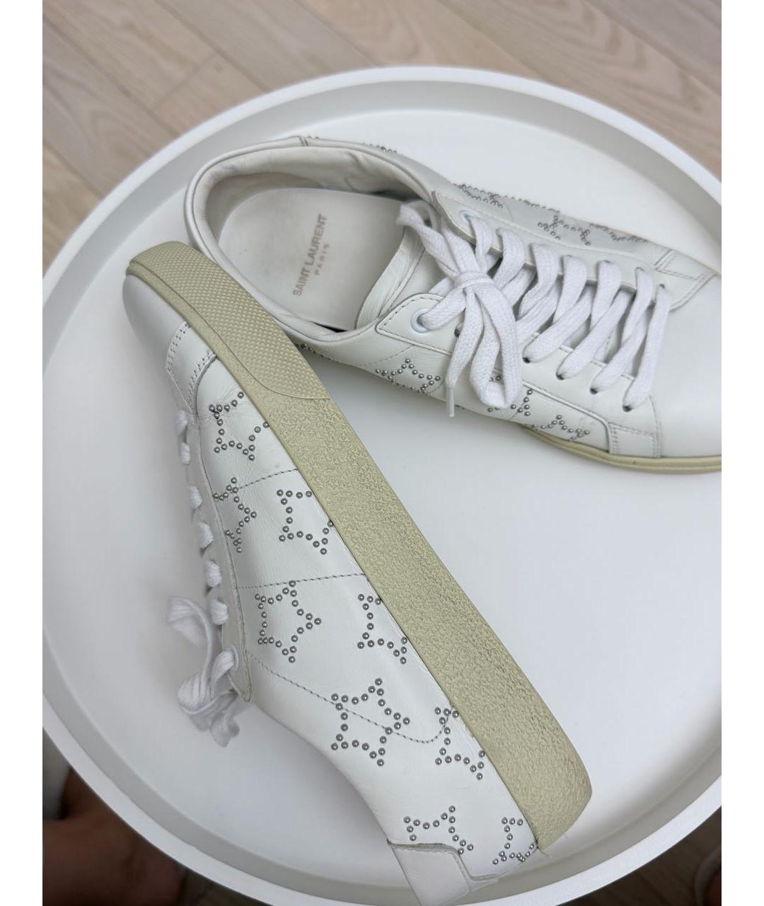 SAINT LAURENT Белые кожаные кеды, фото 8