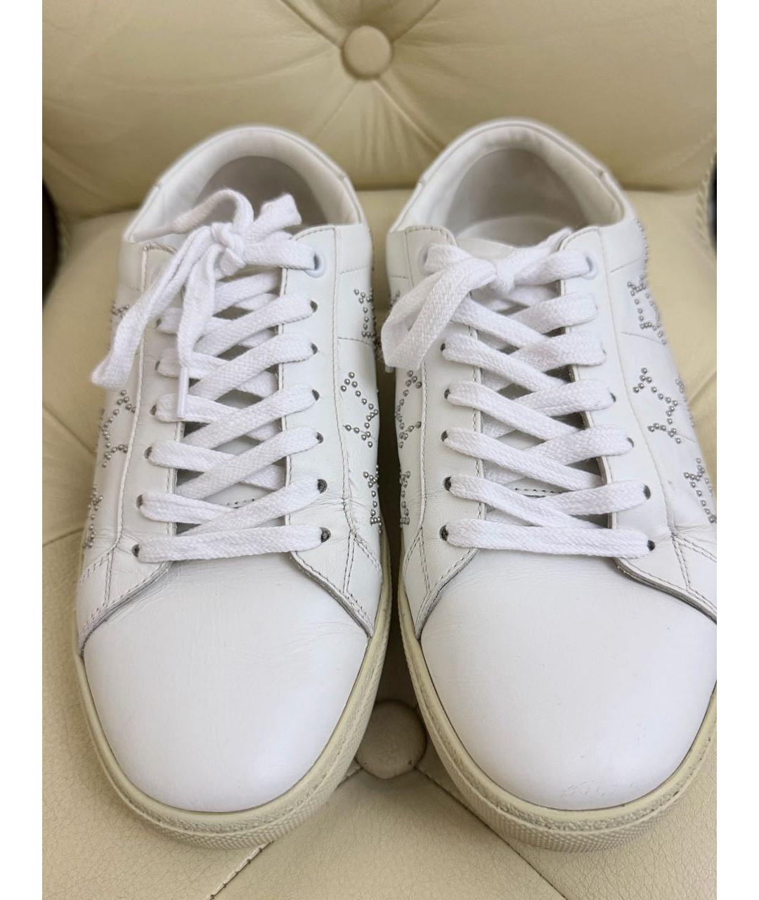 SAINT LAURENT Белые кожаные кеды, фото 3