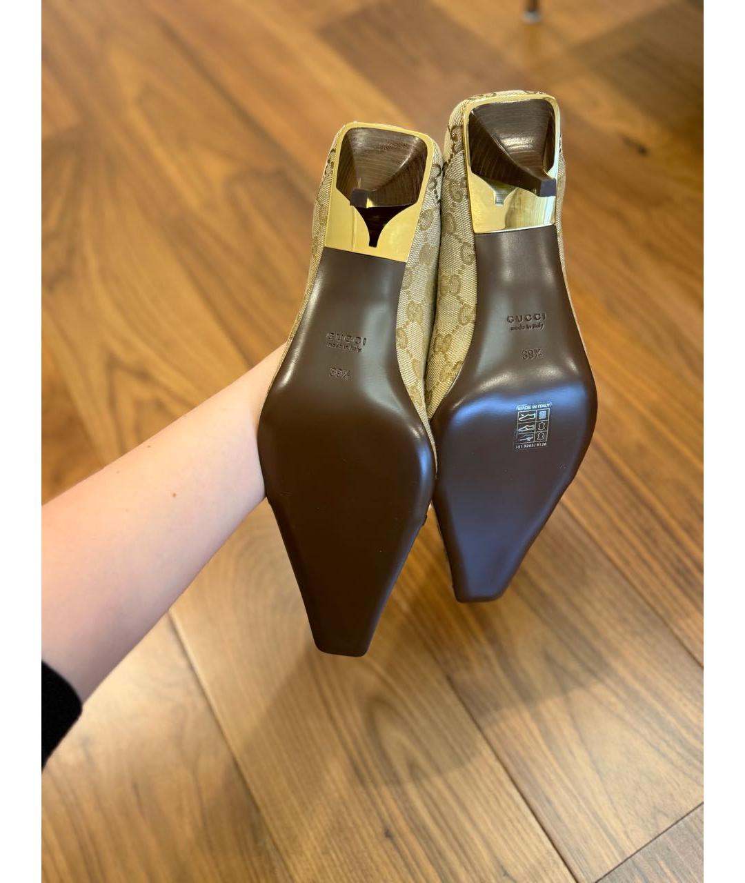 GUCCI Бежевые текстильные туфли, фото 7