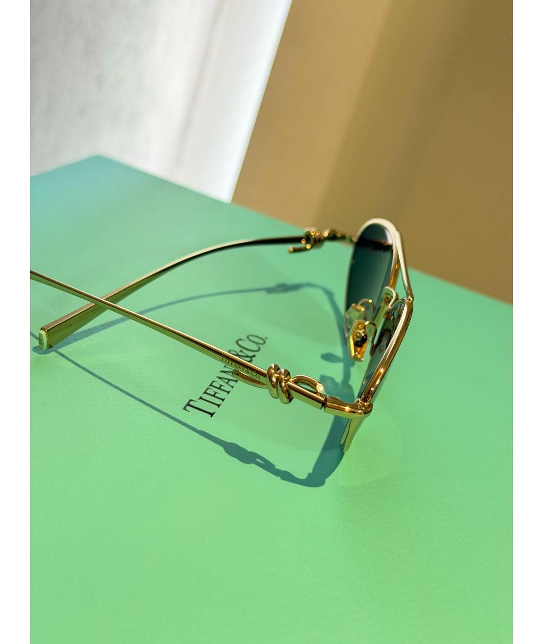 TIFFANY&CO Золотые металлические солнцезащитные очки, фото 4