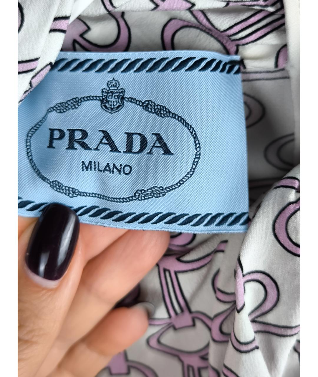 PRADA Серое шелковое повседневное платье, фото 7
