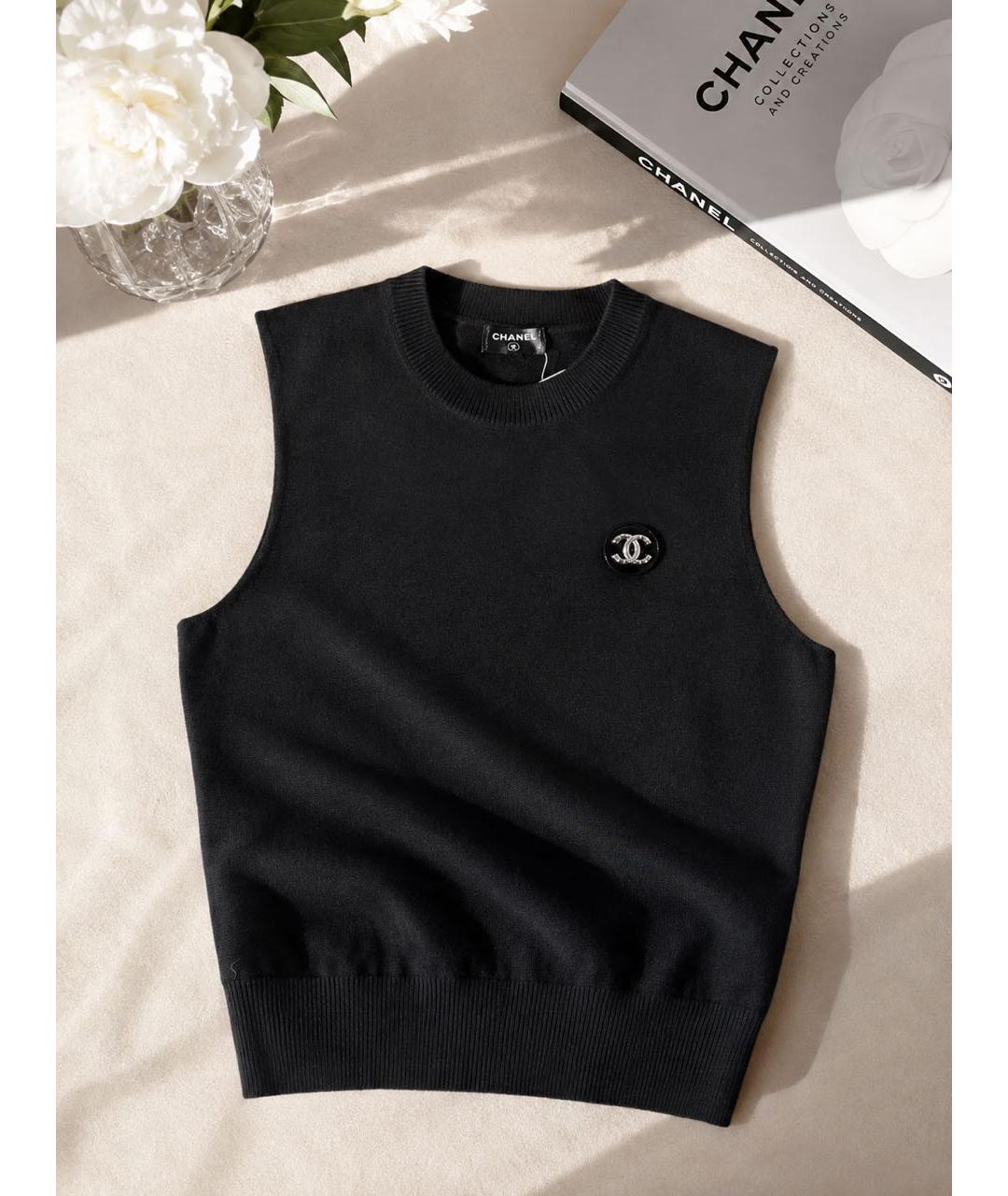 CHANEL Черный кашемировый джемпер / свитер, фото 2