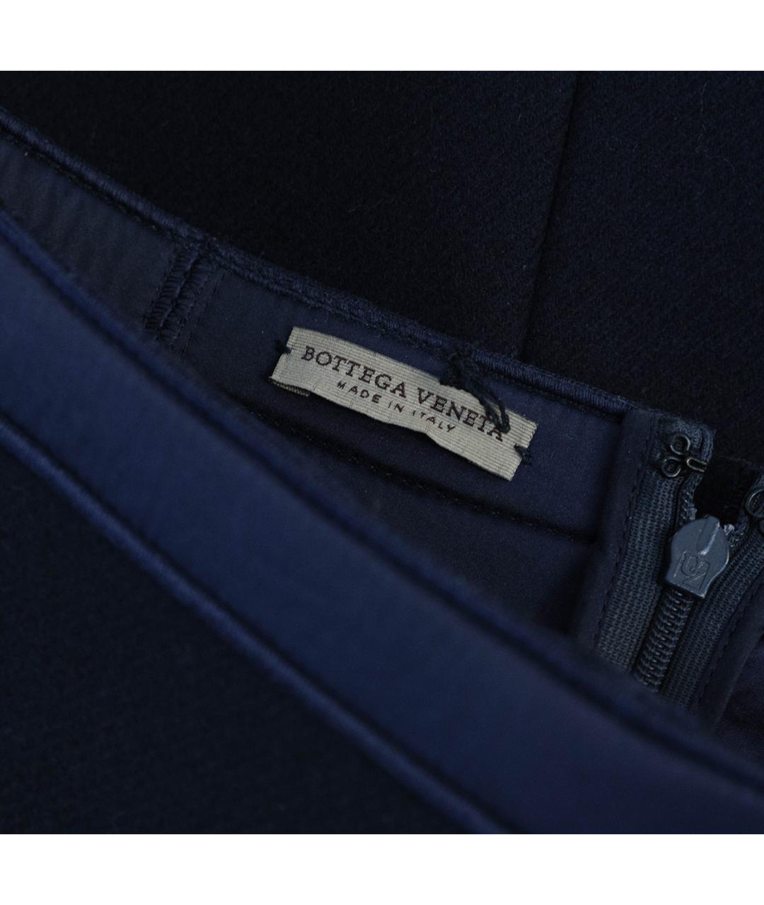 BOTTEGA VENETA Темно-синяя шерстяная юбка миди, фото 3