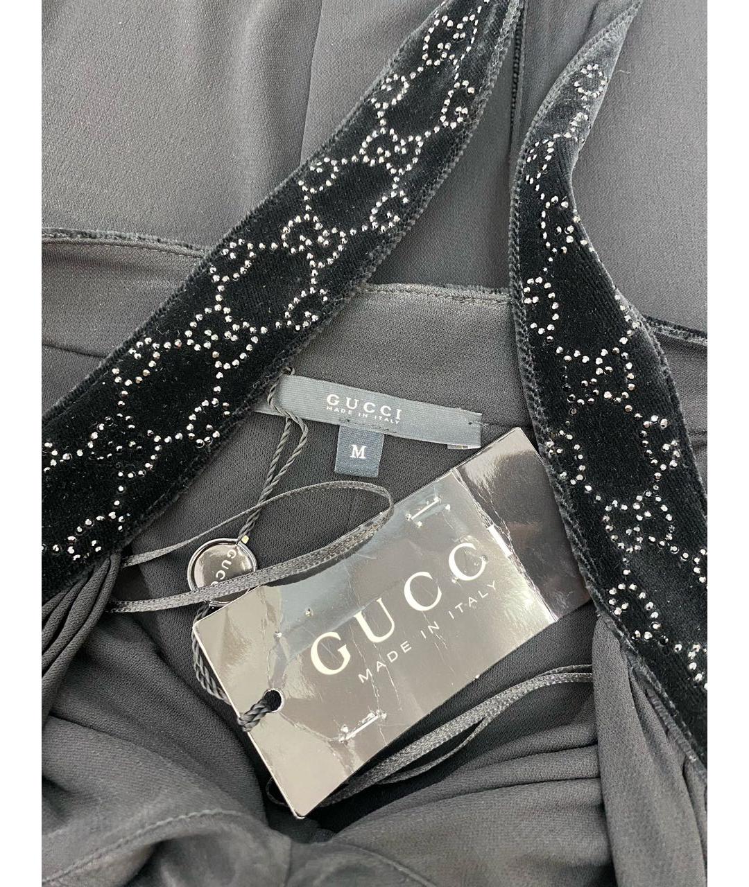 GUCCI Черное вискозное вечернее платье, фото 4