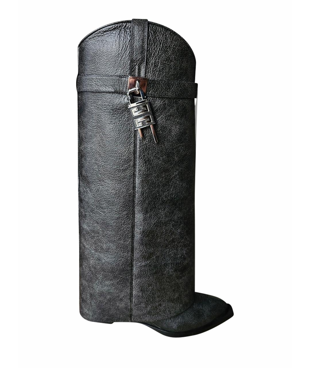 GIVENCHY Черные кожаные сапоги, фото 1