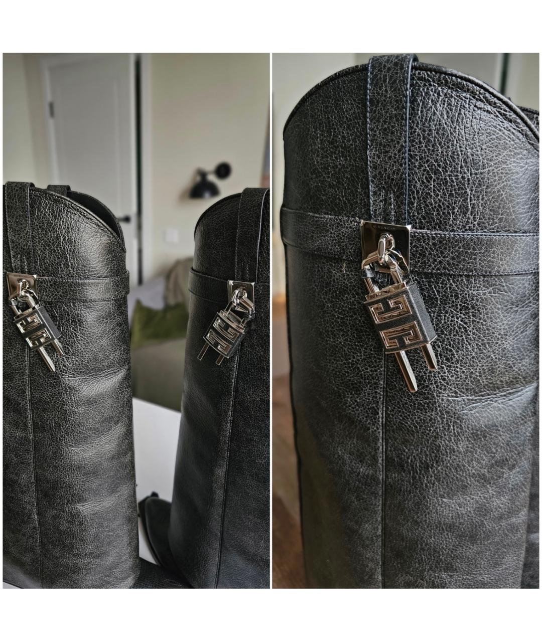 GIVENCHY Черные кожаные сапоги, фото 5