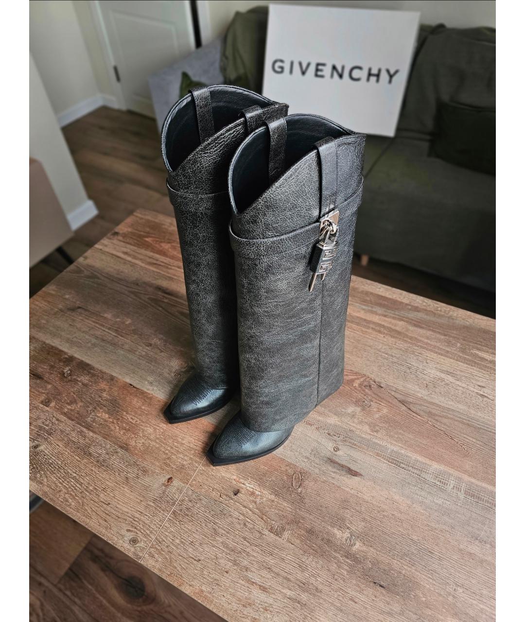 GIVENCHY Черные кожаные сапоги, фото 3