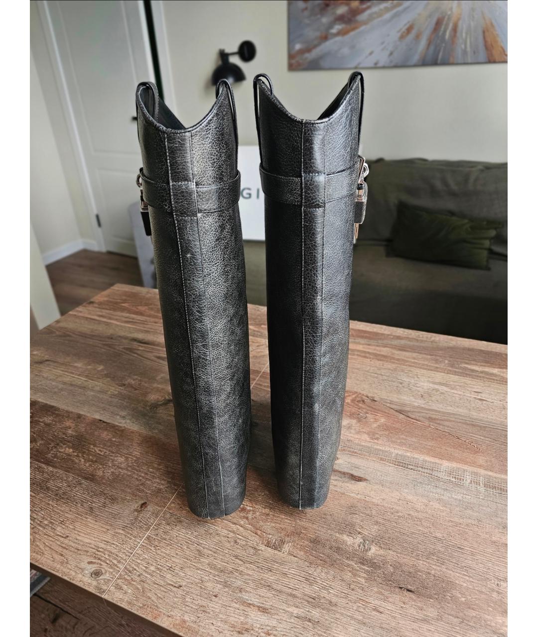 GIVENCHY Черные кожаные сапоги, фото 4