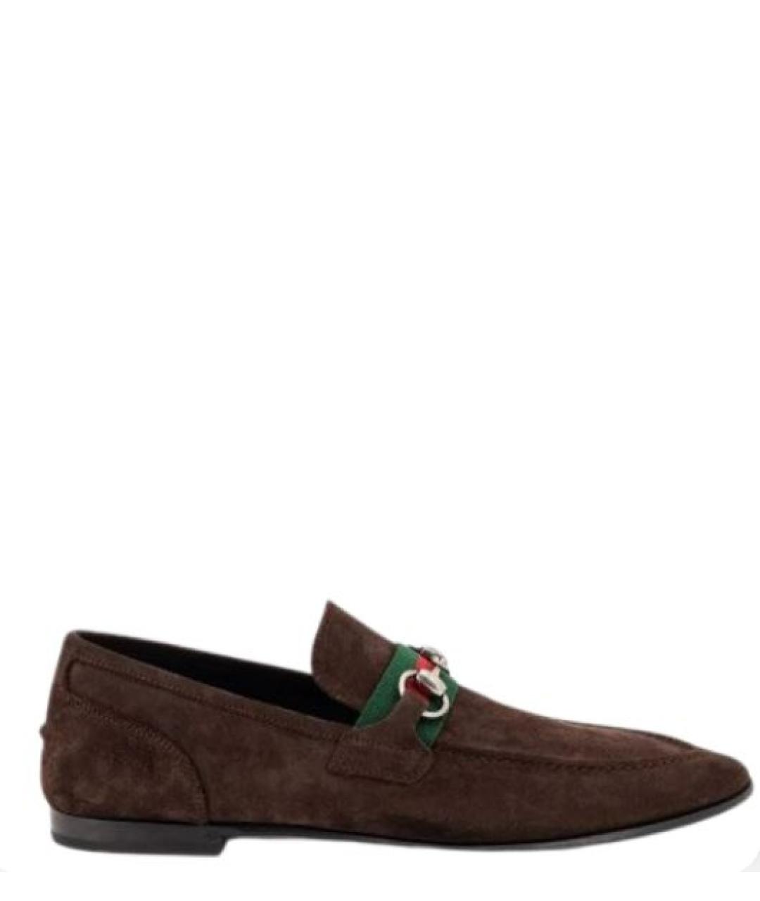GUCCI Коричневые замшевые лоферы, фото 1