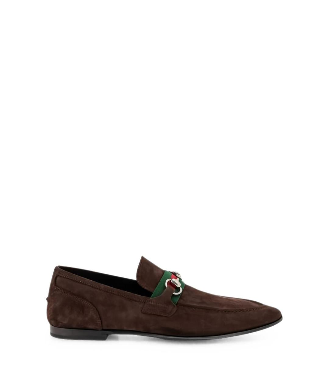 GUCCI Коричневые замшевые лоферы, фото 4