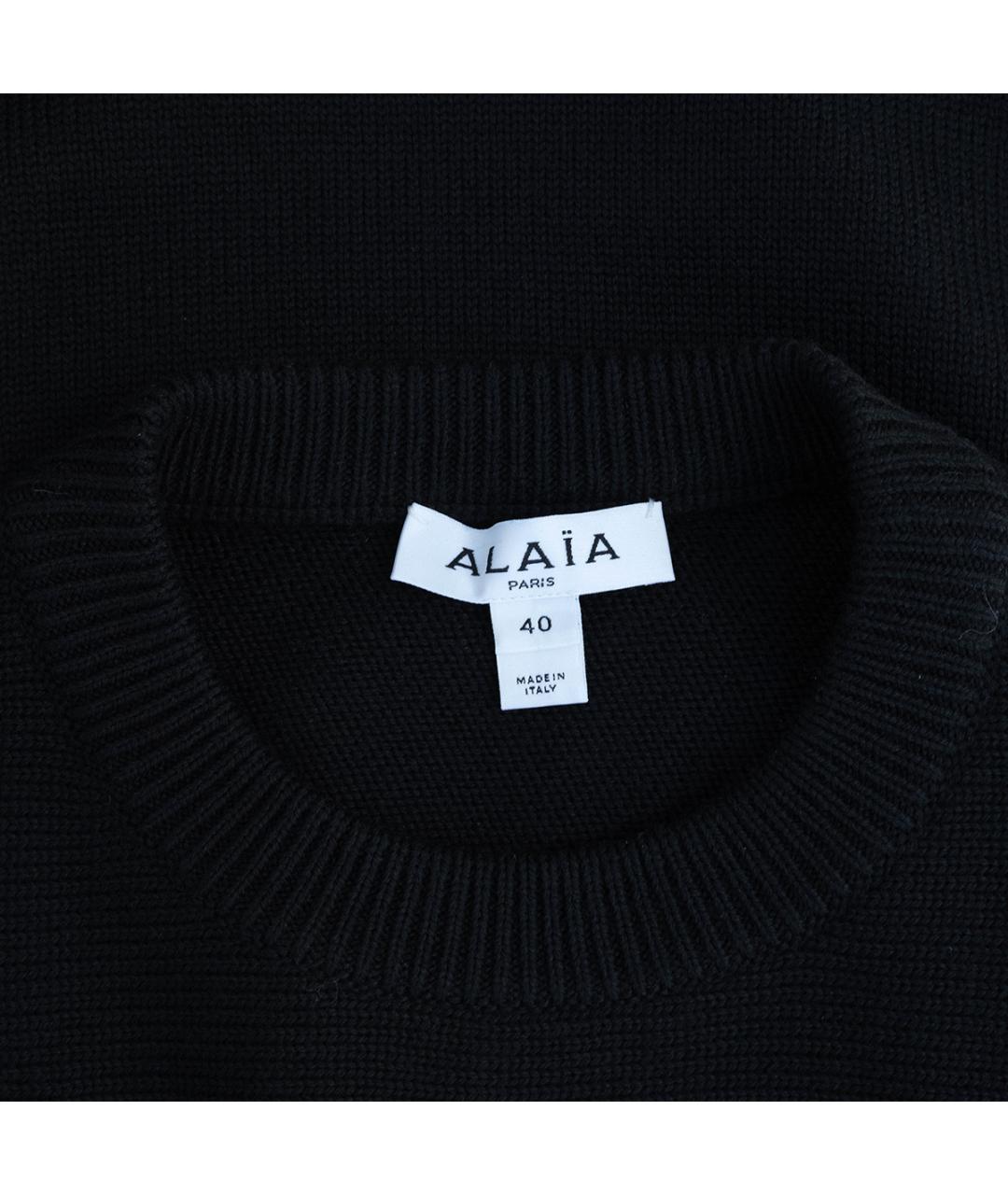 ALAIA Черное шерстяное повседневное платье, фото 3