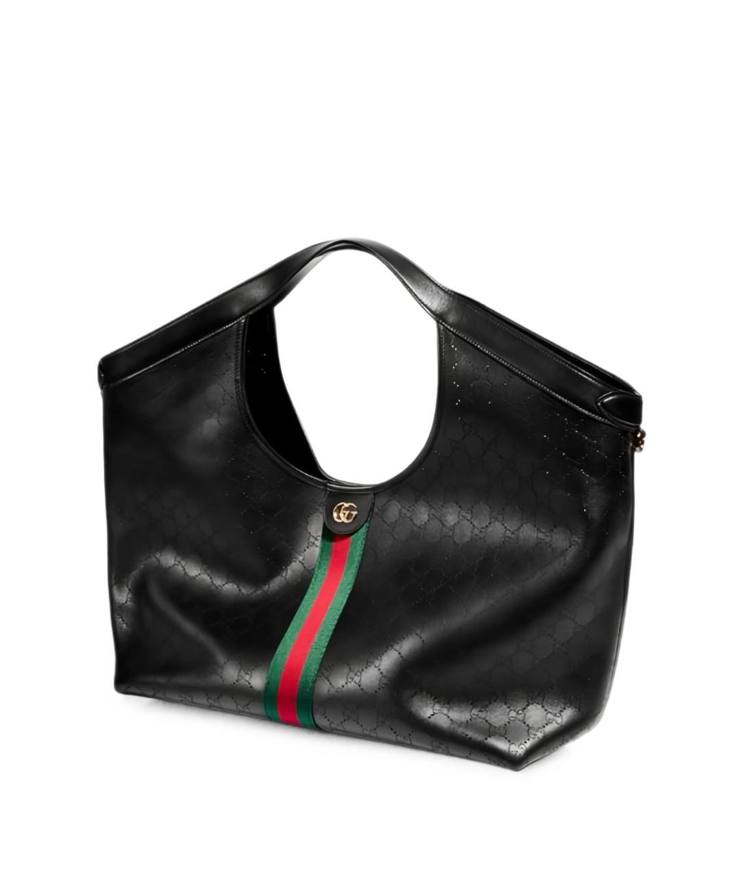 GUCCI Черная кожаная сумка тоут, фото 2