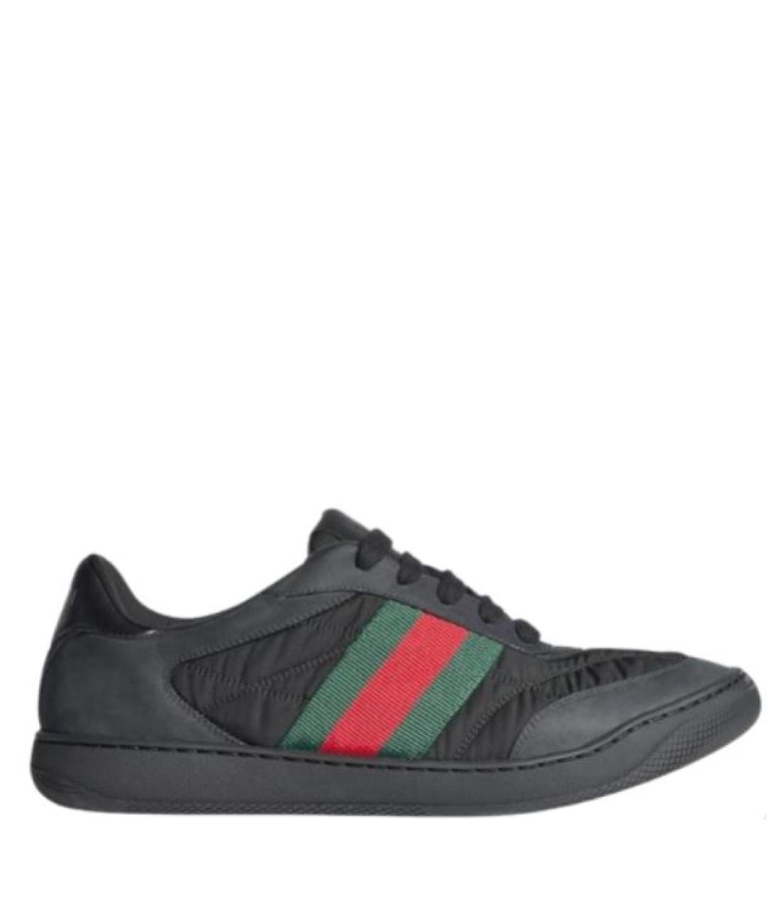 GUCCI Черные синтетические низкие кроссовки / кеды, фото 1