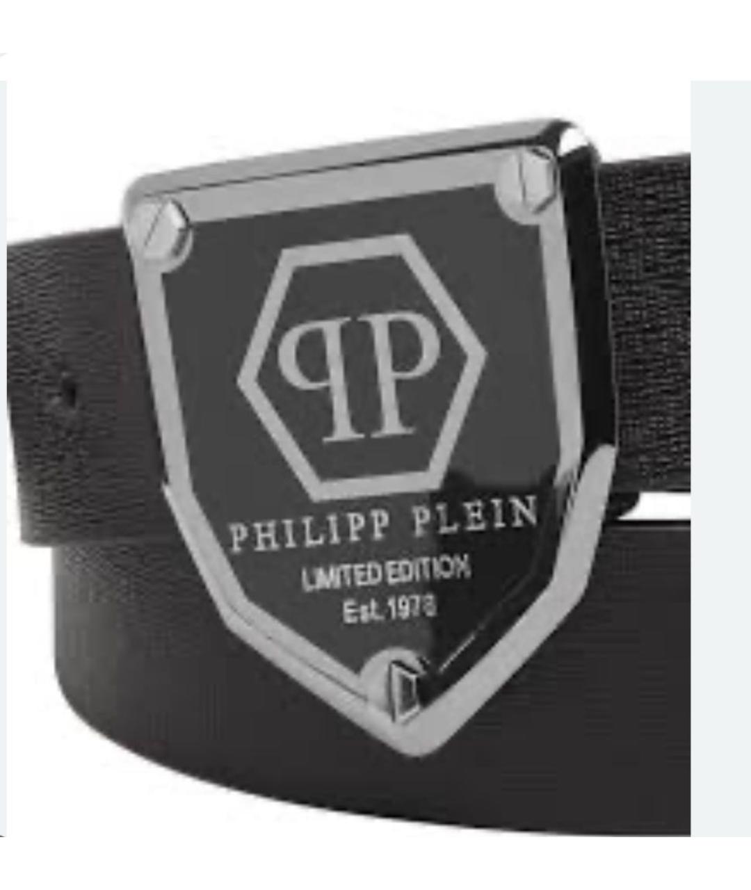 PHILIPP PLEIN Черный кожаный ремень, фото 2