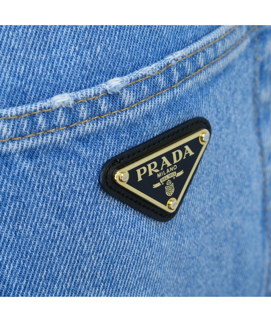 PRADA Голубые хлопковые джинсы слим, фото 6