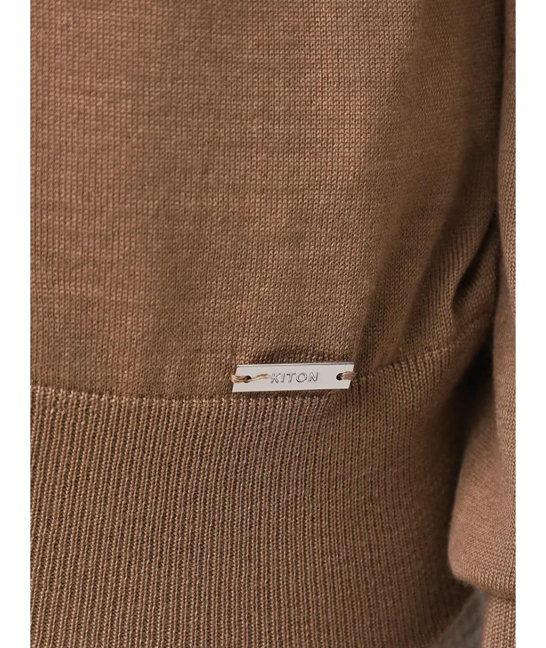 KITON Бежевая кашемировая водолазка, фото 6
