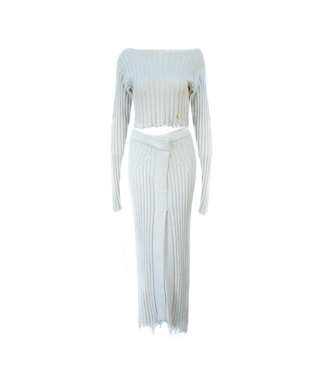 BALMAIN Белый хлопковый костюм с юбками, фото 10
