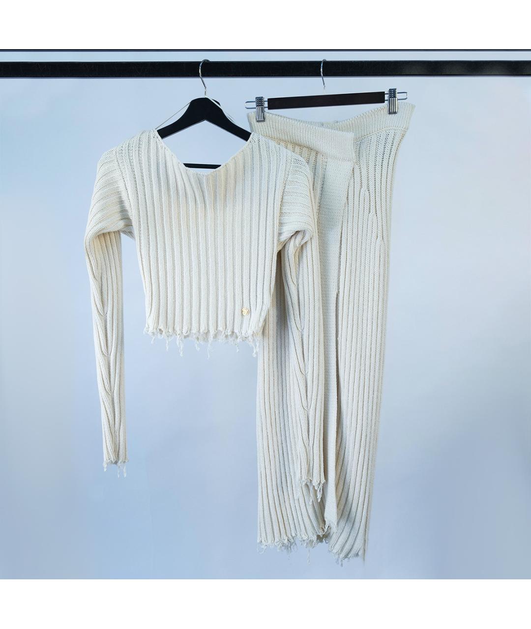 BALMAIN Белый хлопковый костюм с юбками, фото 9