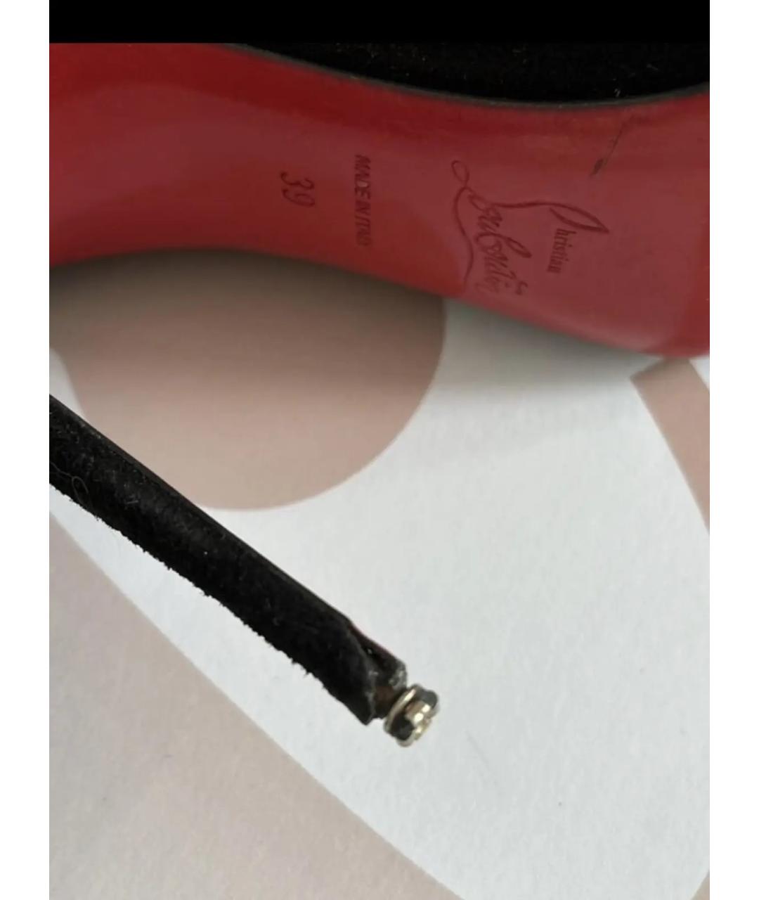CHRISTIAN LOUBOUTIN Черные замшевые туфли, фото 9