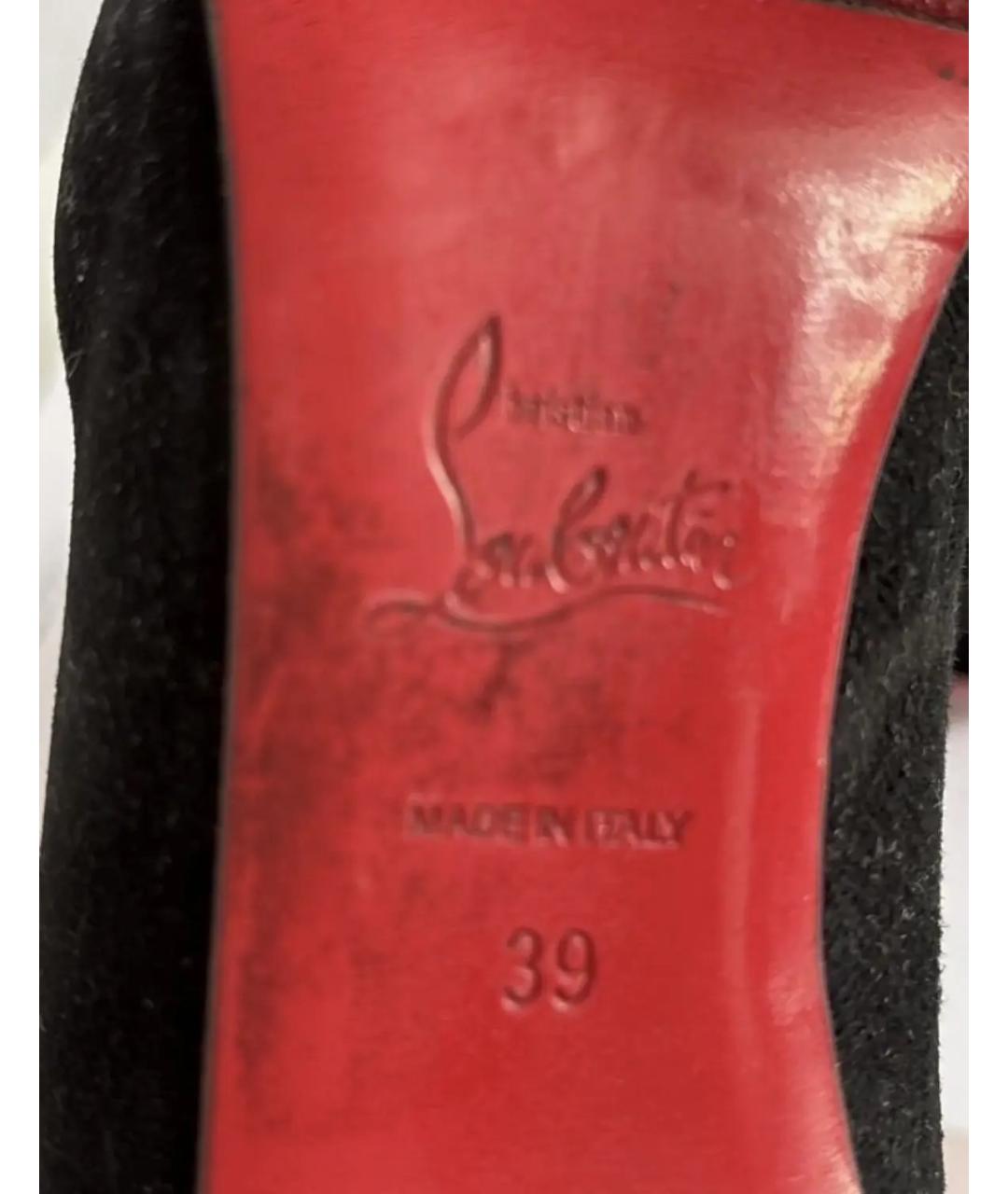 CHRISTIAN LOUBOUTIN Черные замшевые туфли, фото 8