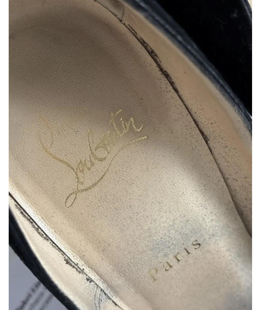 CHRISTIAN LOUBOUTIN Черные замшевые туфли, фото 3