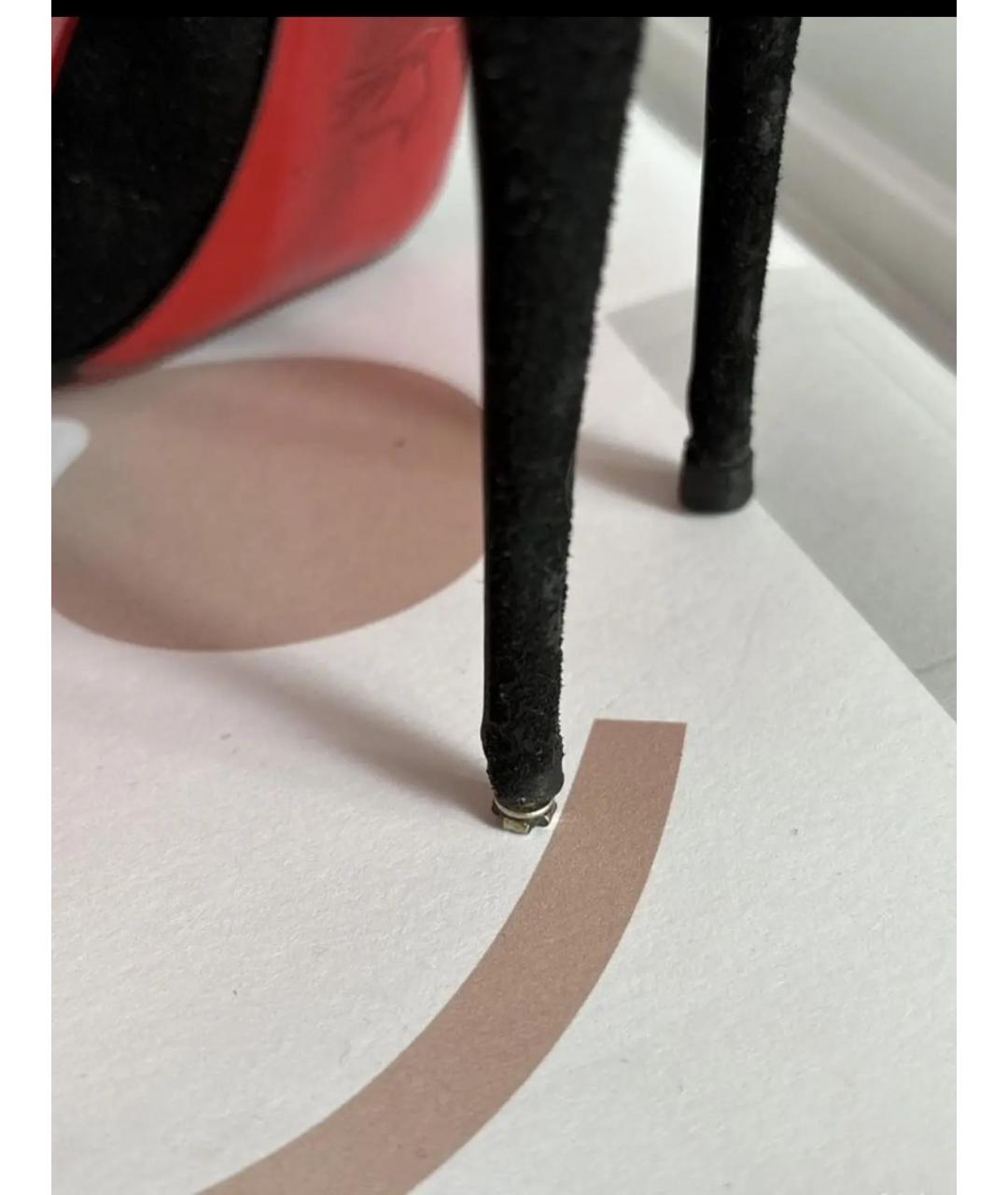 CHRISTIAN LOUBOUTIN Черные замшевые туфли, фото 7