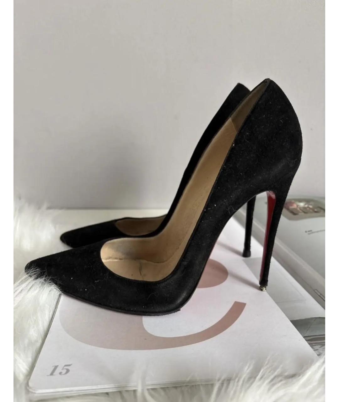 CHRISTIAN LOUBOUTIN Черные замшевые туфли, фото 10