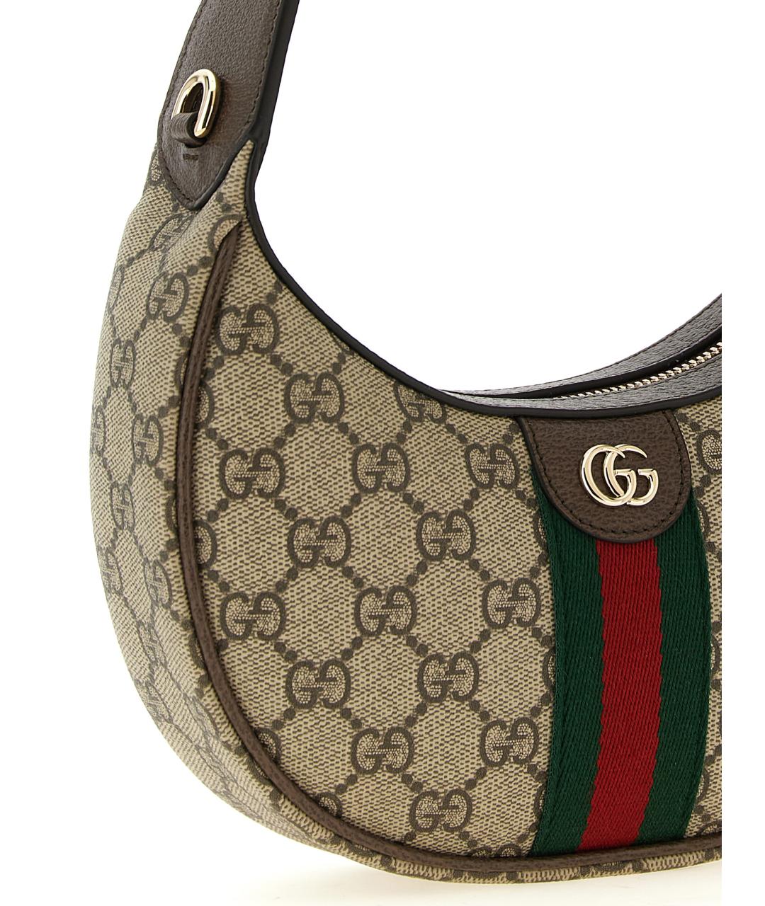 GUCCI Бежевая сумка через плечо из канвы, фото 3