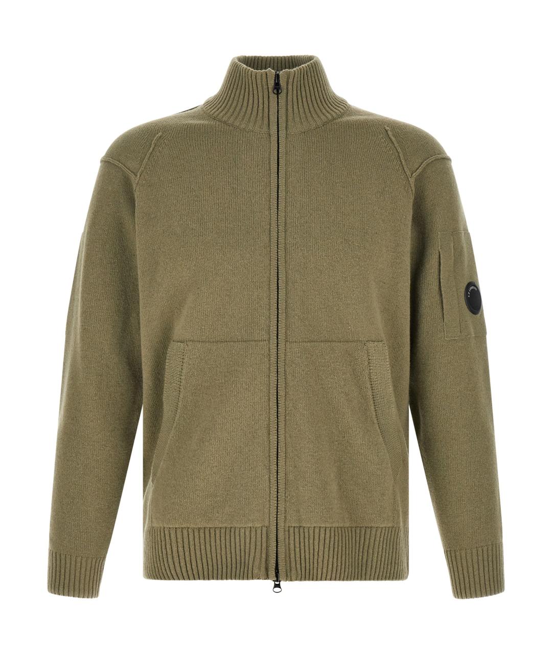 CP COMPANY Зеленый шерстяной кардиган, фото 1