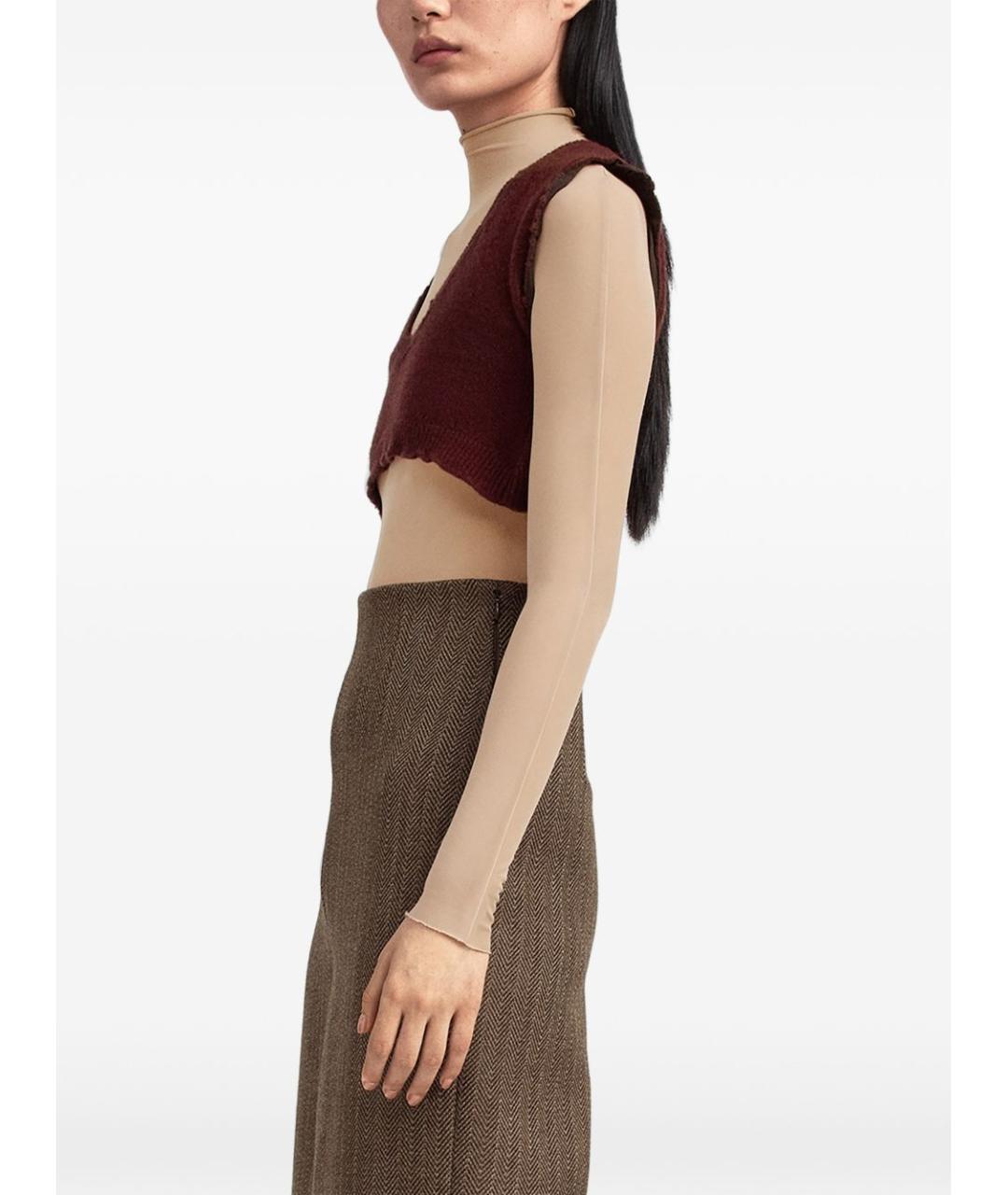 MAISON MARGIELA Бордовая шерстяная жилетка, фото 4