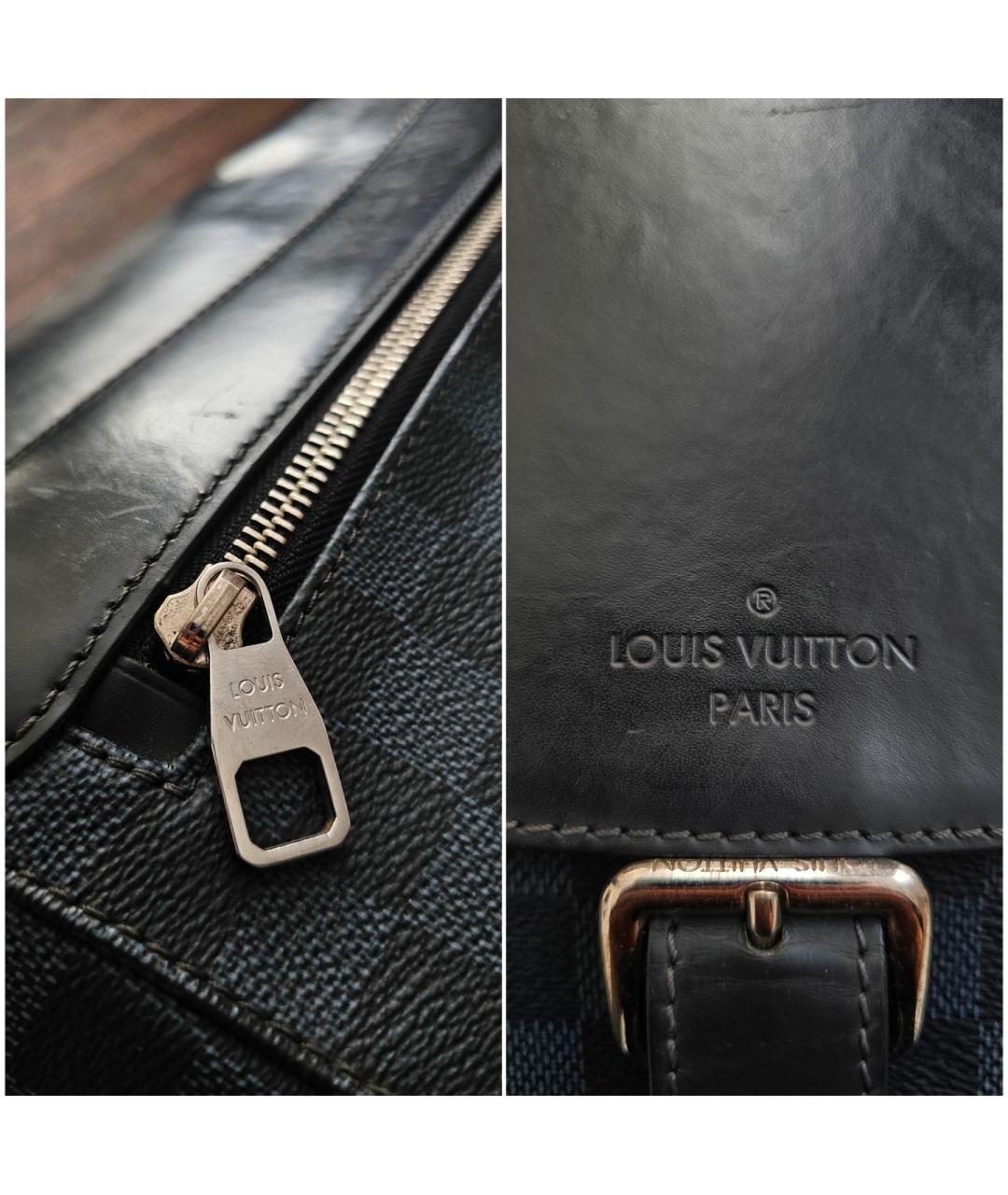 LOUIS VUITTON Черная кожаная сумка на плечо, фото 5